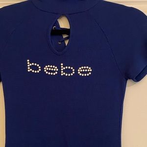 COPY - SALE-Bebe Logo Back Lace Up Dress
Color: NAVY